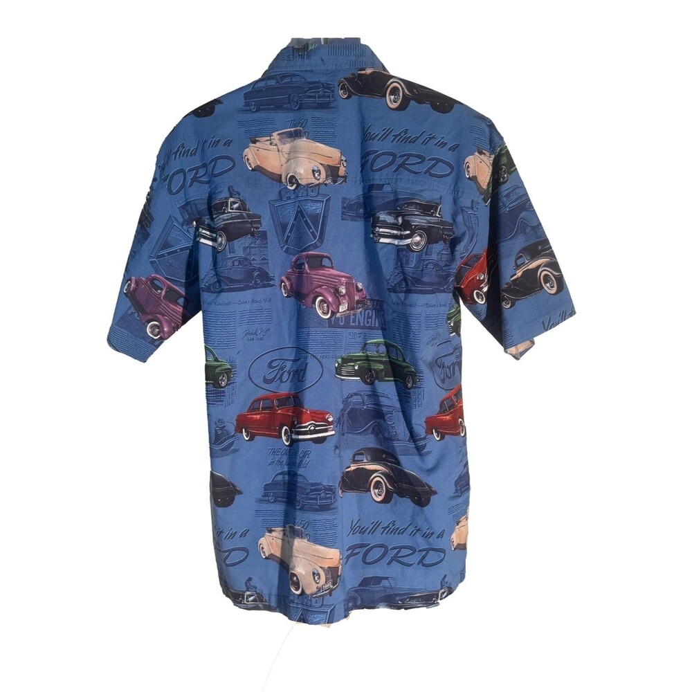 David Carey Ford Classic Button Down Shirt Mens Size Large Old Ford‎ Car Retro - Picture 4 of 6